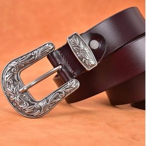 Vintage buckle belt Brown, silver Buckle